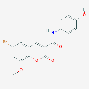 molecular formula C17H12BrNO5 B288731 6-bromo-N-(4-hydroxyphenyl)-8-methoxy-2-oxo-2H-chromene-3-carboxamide 