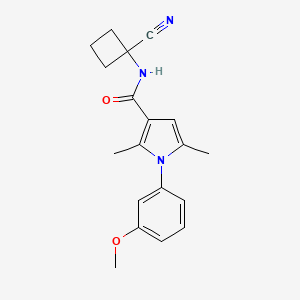 molecular formula C19H21N3O2 B2887315 N-(1-cyanocyclobutyl)-1-(3-methoxyphenyl)-2,5-dimethyl-1H-pyrrole-3-carboxamide CAS No. 1428046-19-8