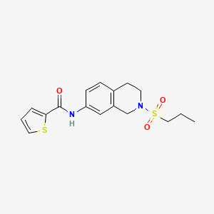 molecular formula C17H20N2O3S2 B2887316 N-(2-(propylsulfonyl)-1,2,3,4-tetrahydroisoquinolin-7-yl)thiophene-2-carboxamide CAS No. 954708-40-8