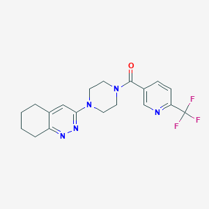 molecular formula C19H20F3N5O B2887318 (4-(5,6,7,8-Tetrahydrocinnolin-3-yl)piperazin-1-yl)(6-(trifluoromethyl)pyridin-3-yl)methanone CAS No. 2034510-50-2