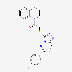 molecular formula C22H18ClN5OS B2887322 2-((6-(4-氯苯基)-[1,2,4]三唑并[4,3-b]哒嗪-3-基)硫代)-1-(3,4-二氢喹啉-1(2H)-基)乙酮 CAS No. 894041-08-8