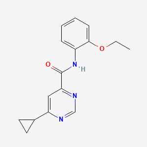molecular formula C16H17N3O2 B2887325 6-Cyclopropyl-N-(2-ethoxyphenyl)pyrimidine-4-carboxamide CAS No. 2380167-58-6