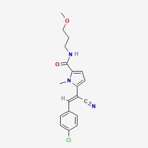 molecular formula C19H20ClN3O2 B2887329 5-[(Z)-2-(4-chlorophenyl)-1-cyanoethenyl]-N-(3-methoxypropyl)-1-methylpyrrole-2-carboxamide CAS No. 400075-20-9