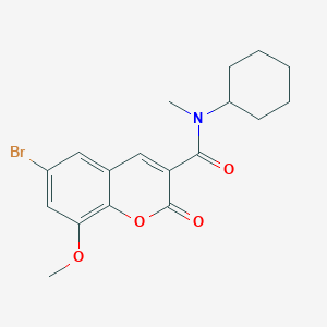molecular formula C18H20BrNO4 B288733 6-bromo-N-cyclohexyl-8-methoxy-N-methyl-2-oxo-2H-chromene-3-carboxamide 