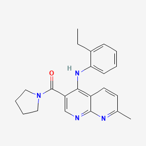 (4-((2-Ethylphenyl)amino)-7-methyl-1,8-naphthyridin-3-yl)(pyrrolidin-1-yl)methanone