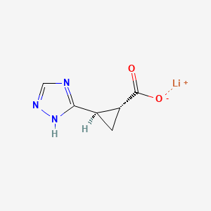 molecular formula C6H6LiN3O2 B2887339 Lithium;(1R,2R)-2-(1H-1,2,4-triazol-5-yl)cyclopropane-1-carboxylate CAS No. 2241139-44-4