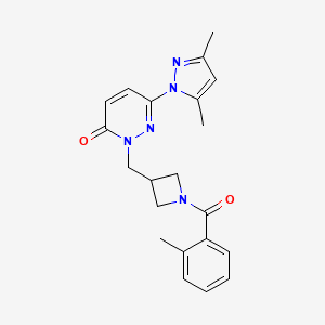 6-(3,5-dimethyl-1H-pyrazol-1-yl)-2-((1-(2-methylbenzoyl)azetidin-3-yl)methyl)pyridazin-3(2H)-one