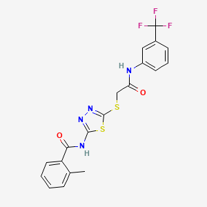 2-methyl-N-(5-((2-oxo-2-((3-(trifluoromethyl)phenyl)amino)ethyl)thio)-1,3,4-thiadiazol-2-yl)benzamide