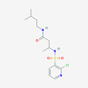 molecular formula C14H22ClN3O3S B2887345 3-(2-chloropyridine-3-sulfonamido)-N-(3-methylbutyl)butanamide CAS No. 1333756-10-7
