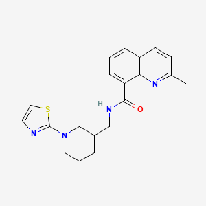 molecular formula C20H22N4OS B2887346 2-methyl-N-((1-(thiazol-2-yl)piperidin-3-yl)methyl)quinoline-8-carboxamide CAS No. 1798625-28-1
