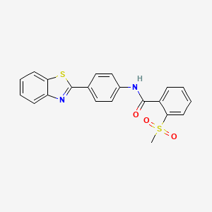 molecular formula C21H16N2O3S2 B2887364 N-(4-(benzo[d]thiazol-2-yl)phenyl)-2-(methylsulfonyl)benzamide CAS No. 896366-20-4
