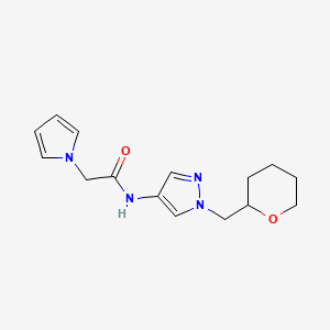 2-(1H-pyrrol-1-yl)-N-(1-((tetrahydro-2H-pyran-2-yl)methyl)-1H-pyrazol-4-yl)acetamide