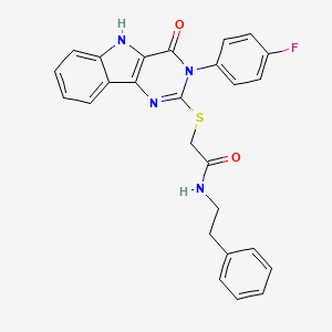 2-((3-(4-fluorophenyl)-4-oxo-4,5-dihydro-3H-pyrimido[5,4-b]indol-2-yl)thio)-N-phenethylacetamide