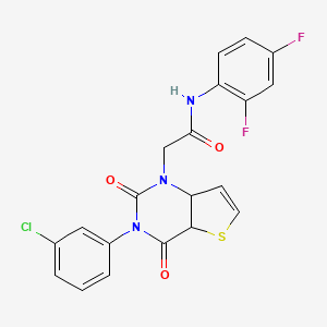 molecular formula C20H12ClF2N3O3S B2887371 2-[3-(3-氯苯基)-2,4-二氧代-1H,2H,3H,4H-噻吩[3,2-d]嘧啶-1-基]-N-(2,4-二氟苯基)乙酰胺 CAS No. 1260941-73-8