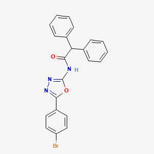 molecular formula C22H16BrN3O2 B2887372 N-[5-(4-溴苯基)-1,3,4-恶二唑-2-基]-2,2-二苯基乙酰胺 CAS No. 897735-69-2