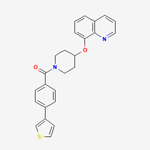 (4-(Quinolin-8-yloxy)piperidin-1-yl)(4-(thiophen-3-yl)phenyl)methanone