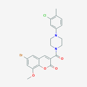 molecular formula C22H20BrClN2O4 B288739 6-bromo-3-{[4-(3-chloro-4-methylphenyl)piperazin-1-yl]carbonyl}-8-methoxy-2H-chromen-2-one 
