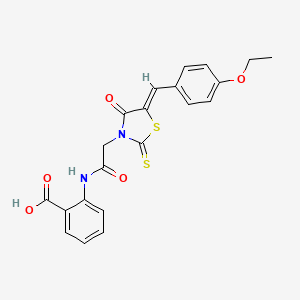 (Z)-2-(2-(5-(4-ethoxybenzylidene)-4-oxo-2-thioxothiazolidin-3-yl)acetamido)benzoic acid