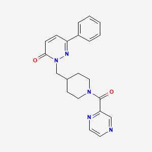 6-Phenyl-2-{[1-(pyrazine-2-carbonyl)piperidin-4-yl]methyl}-2,3-dihydropyridazin-3-one