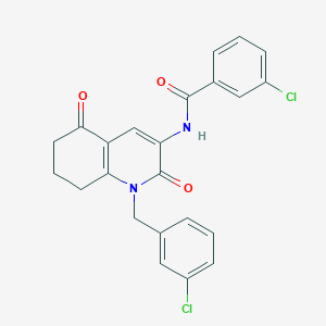 3-chloro-N-[1-(3-chlorobenzyl)-2,5-dioxo-1,2,5,6,7,8-hexahydro-3-quinolinyl]benzenecarboxamide