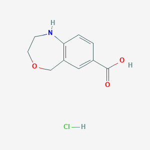 molecular formula C10H12ClNO3 B2887415 1,2,3,5-Tetrahydro-4,1-benzoxazepine-7-carboxylic acid hydrochloride CAS No. 2225144-10-3