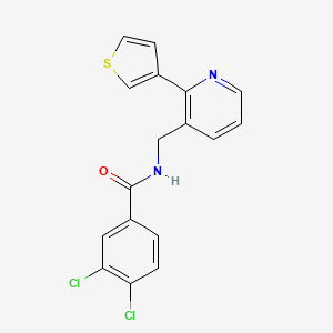 molecular formula C17H12Cl2N2OS B2887418 3,4-二氯-N-((2-(噻吩-3-基)吡啶-3-基)甲基)苯甲酰胺 CAS No. 2034595-41-8