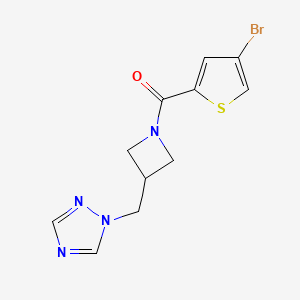 molecular formula C11H11BrN4OS B2887420 (3-((1H-1,2,4-triazol-1-yl)methyl)azetidin-1-yl)(4-bromothiophen-2-yl)methanone CAS No. 2320923-91-7