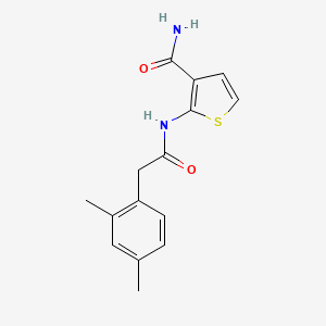 molecular formula C15H16N2O2S B2887430 2-(2-(2,4-Dimethylphenyl)acetamido)thiophene-3-carboxamide CAS No. 941983-77-3