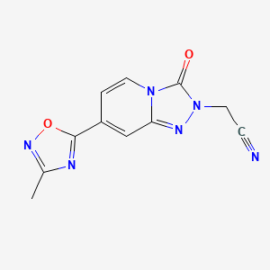 molecular formula C11H8N6O2 B2887431 [7-(3-甲基-1,2,4-恶二唑-5-基)-3-氧代[1,2,4]三唑并[4,3-a]吡啶-2(3H)-基]乙腈 CAS No. 1396637-93-6