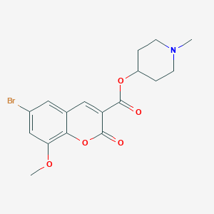 molecular formula C17H18BrNO5 B288744 1-methylpiperidin-4-yl 6-bromo-8-methoxy-2-oxo-2H-chromene-3-carboxylate 
