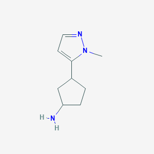 molecular formula C9H15N3 B2887442 3-(1-methyl-1H-pyrazol-5-yl)cyclopentan-1-amine CAS No. 1342556-54-0