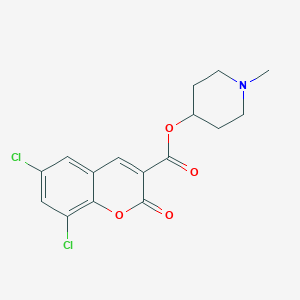 molecular formula C16H15Cl2NO4 B288745 6,8-Dichloro-2-oxo-2H-chromene-3-carboxylic acid 1-methyl-piperidin-4-yl ester 