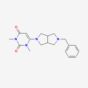 molecular formula C19H24N4O2 B2887458 6-(2-Benzyl-1,3,3a,4,6,6a-hexahydropyrrolo[3,4-c]pyrrol-5-yl)-1,3-dimethylpyrimidine-2,4-dione CAS No. 2380144-55-6