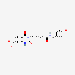 molecular formula C24H27N3O6 B2887481 methyl 3-[6-[(4-methoxyphenyl)methylamino]-6-oxohexyl]-2,4-dioxo-1H-quinazoline-7-carboxylate CAS No. 896385-00-5