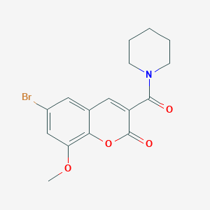 molecular formula C16H16BrNO4 B288751 6-bromo-8-methoxy-3-(piperidin-1-ylcarbonyl)-2H-chromen-2-one 