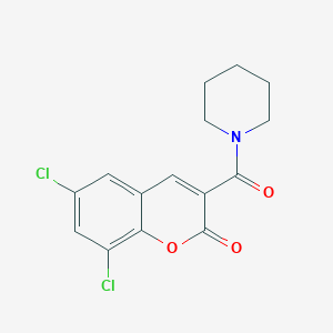molecular formula C15H13Cl2NO3 B288752 6,8-Dichloro-3-(piperidine-1-carbonyl)chromen-2-one 