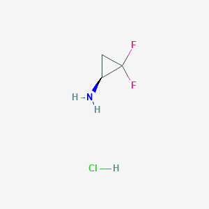 molecular formula C3H6ClF2N B2887556 (1S)-2,2-difluorocyclopropanamine;hydrochloride CAS No. 2306252-66-2