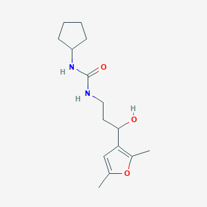 molecular formula C15H24N2O3 B2887567 1-Cyclopentyl-3-(3-(2,5-dimethylfuran-3-yl)-3-hydroxypropyl)urea CAS No. 1421446-16-3