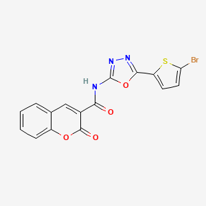 molecular formula C16H8BrN3O4S B2887575 N-(5-(5-bromothiophen-2-yl)-1,3,4-oxadiazol-2-yl)-2-oxo-2H-chromene-3-carboxamide CAS No. 1021131-73-6