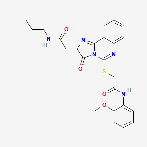B2887576 2-({2-[2-(butylamino)-2-oxoethyl]-3-oxo-2,3-dihydroimidazo[1,2-c]quinazolin-5-yl}thio)-N-(2-methoxyphenyl)acetamide CAS No. 958964-77-7