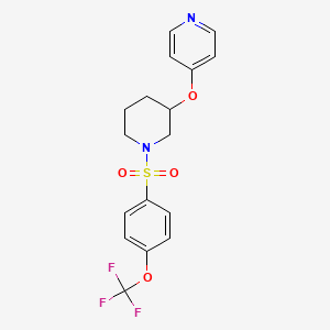 molecular formula C17H17F3N2O4S B2887577 4-((1-((4-(Trifluoromethoxy)phenyl)sulfonyl)piperidin-3-yl)oxy)pyridine CAS No. 2034619-30-0