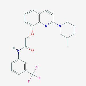 molecular formula C24H24F3N3O2 B2887579 2-((2-(3-methylpiperidin-1-yl)quinolin-8-yl)oxy)-N-(3-(trifluoromethyl)phenyl)acetamide CAS No. 921578-37-2