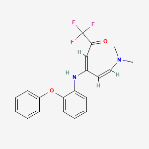 molecular formula C20H19F3N2O2 B2887585 (3E,5Z)-6-(dimethylamino)-1,1,1-trifluoro-4-(2-phenoxyanilino)-3,5-hexadien-2-one CAS No. 338393-36-5