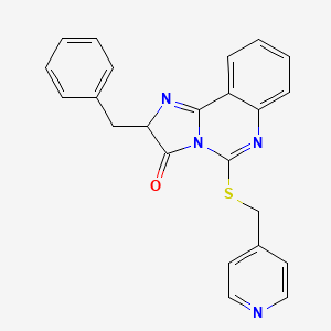 molecular formula C23H18N4OS B2887592 2-benzyl-5-{[(pyridin-4-yl)methyl]sulfanyl}-2H,3H-imidazo[1,2-c]quinazolin-3-one CAS No. 1189957-46-7