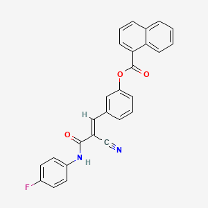 B2887624 [3-[(E)-2-cyano-3-(4-fluoroanilino)-3-oxoprop-1-enyl]phenyl] naphthalene-1-carboxylate CAS No. 380477-82-7