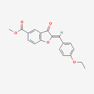 B2887636 Methyl 2-[(4-ethoxyphenyl)methylene]-3-oxobenzo[b]furan-5-carboxylate CAS No. 879912-99-9