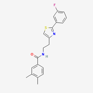 molecular formula C20H19FN2OS B2887637 N-{2-[2-(3-氟苯基)-1,3-噻唑-4-基]乙基}-3,4-二甲基苯甲酰胺 CAS No. 895781-69-8