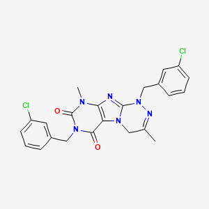 B2887638 1,7-bis(3-chlorobenzyl)-3,9-dimethyl-7,9-dihydro-[1,2,4]triazino[3,4-f]purine-6,8(1H,4H)-dione CAS No. 898448-95-8
