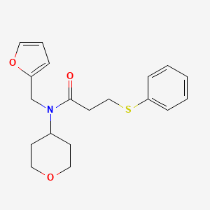 N-(furan-2-ylmethyl)-3-(phenylthio)-N-(tetrahydro-2H-pyran-4-yl)propanamide
