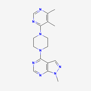 molecular formula C16H20N8 B2887701 4-[4-(5,6-Dimethylpyrimidin-4-yl)piperazin-1-yl]-1-methylpyrazolo[3,4-d]pyrimidine CAS No. 2380079-32-1